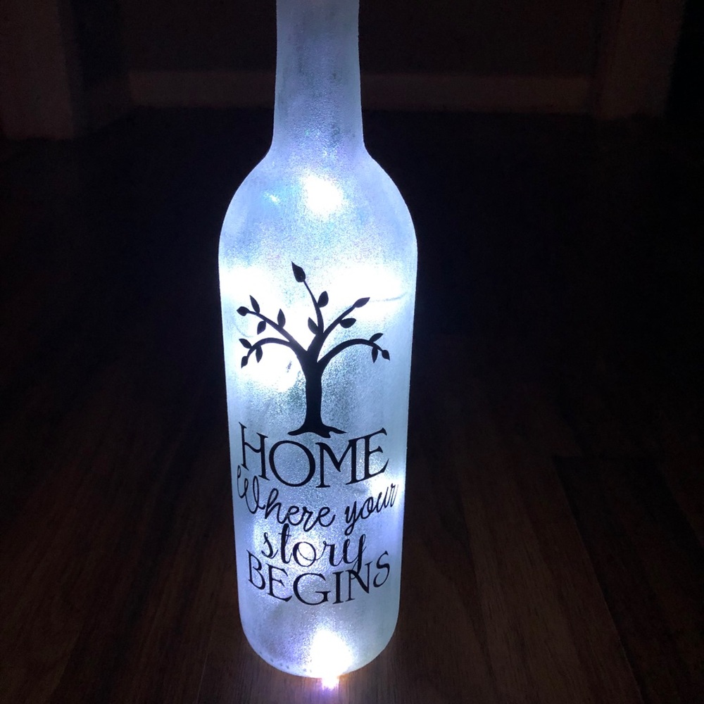 Lighted wine bottle
